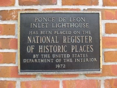 Ponce de Leon Inlet Lighthouse NRHP Marker image. Click for full size.