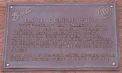 David Dunbar Buick Birthplace Marker image. Click for full size.