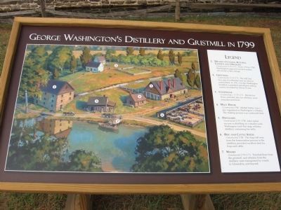George Washington's Gristmill &Distillery Informational Sign image. Click for full size.
