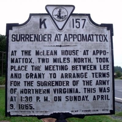 Surrender at Appomattox Marker image. Click for full size.