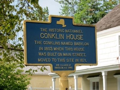 Conklin House Marker -- north-facing side image. Click for full size.