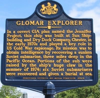 Glomar Explorer Marker image. Click for full size.