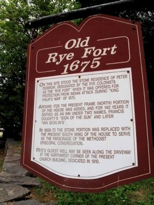 Old Rye Fort 1675 Marker. Click for full size. Old Rye Fort 1675 Marker image. Click for full size.