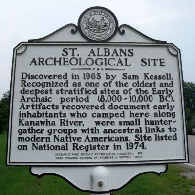 St. Albans Archeological Site Marker image. Click for full size.