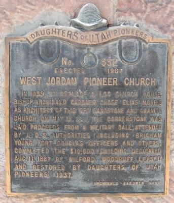 West Jordan Pioneer Church Marker image. Click for full size.