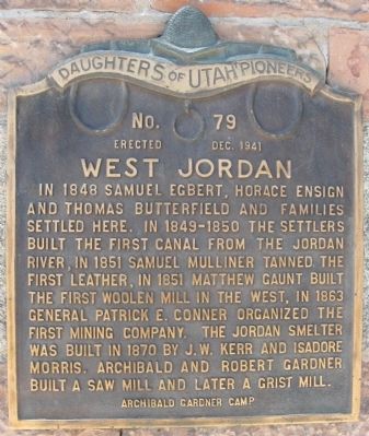 West Jordan Marker image. Click for full size.