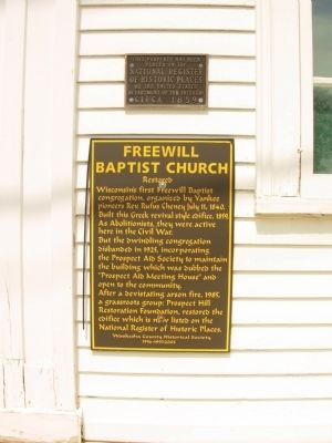 Freewill Baptist Church Marker image. Click for full size.