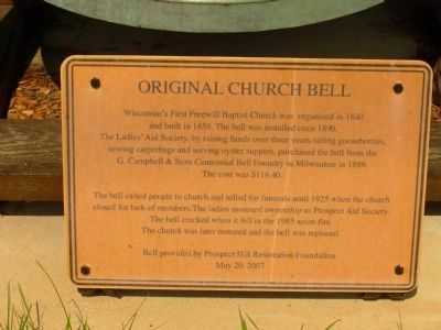 Original Church Bell Marker image. Click for full size.