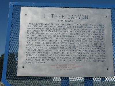 Luther Canyon Marker image. Click for full size.