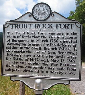 Trout Rock Fort Marker image. Click for full size.