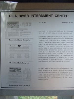 Gila River Internment Center Marker image. Click for full size.