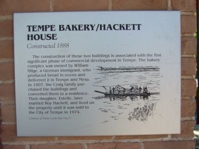 Tempe Bakery/Hackett House Marker image. Click for full size.