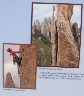 Rock Climber Photos on the Needles Eye Marker image. Click for full size.