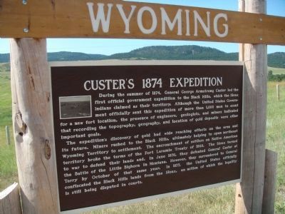 Custer's 1874 Expedition Marker image. Click for full size.