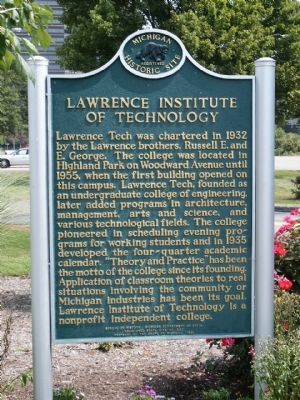 Lawrence Institute of Technology Marker image. Click for full size.