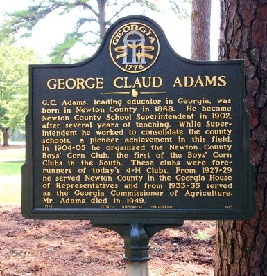 George Claud Adams Marker. Click for full size. George Claud Adams Marker image. Click for full size.
