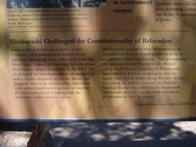 Hirabayashi Challenged the Constitutionality of Relocation image. Click for full size.