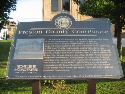 Preston County Courthouse Marker image. Click for full size.