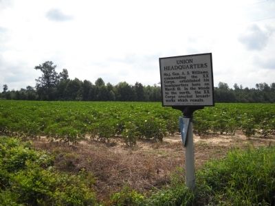 Marker on the Bentonville Battlefield. Click for full size. Marker on the Bentonville Battlefield image. Click for full size.