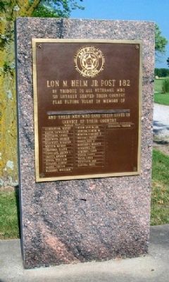 Helm American Legion Post 182 Veterans Memorial. Click for full size. Helm American Legion Post 182 Veterans Memorial image. Click for full size.