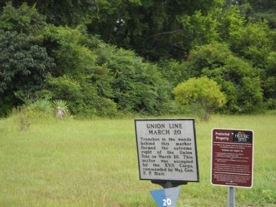 Marker on the Bentonville Battlefield image. Click for full size.