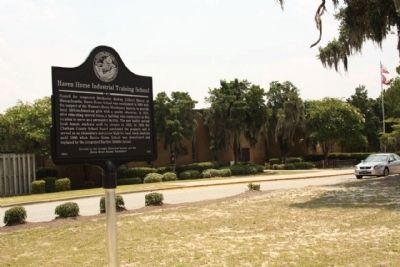 Haven Home Industrial Training School Marker, at present day Bartlett Middle School. image. Click for full size.