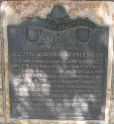South Jordan Settlement Marker image. Click for full size.