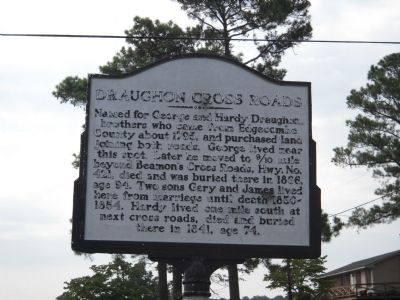 Draughon Cross Roads Marker. Click for full size. Draughon Cross Roads Marker image. Click for full size.