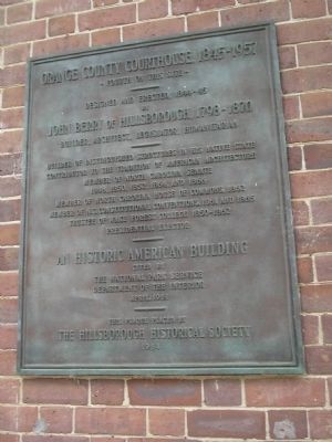 Orange County Courthouse Marker. Click for full size. Orange County Courthouse Marker image. Click for full size.