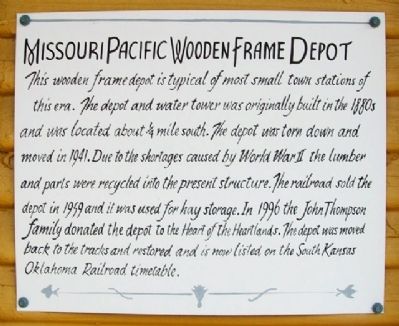 Missouri Pacific Wooden Frame Depot Marker image. Click for full size.