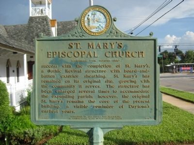 St. Mary's Episcopal Church Marker reverse image. Click for full size.