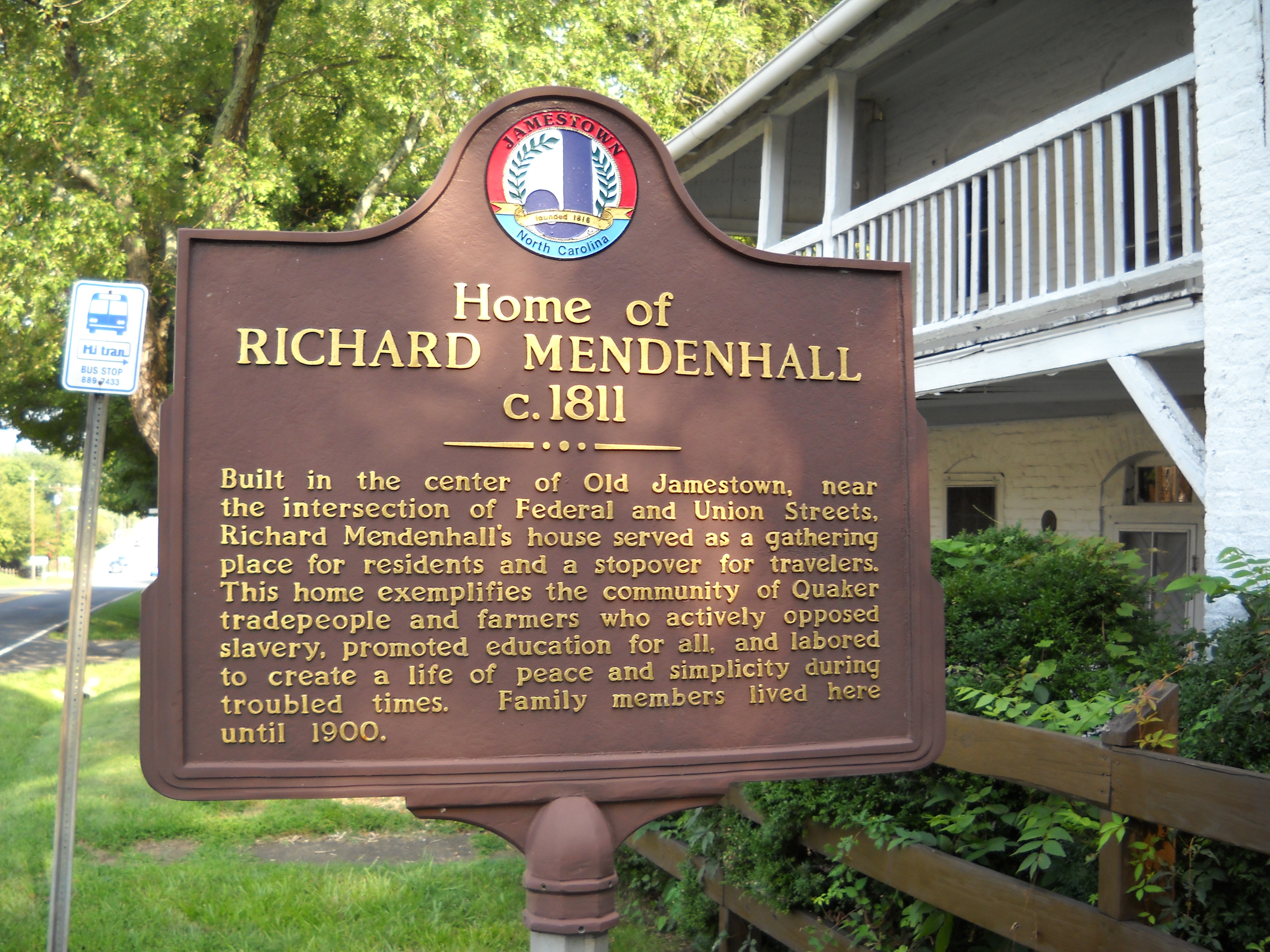 Home of Richard Mendenhall Marker