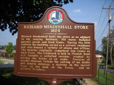 Richard Mendenhall Store Marker image. Click for full size.