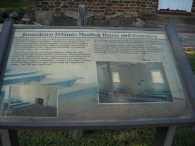 Jamestown Friends Meeting House and Cemetery Marker image. Click for full size.