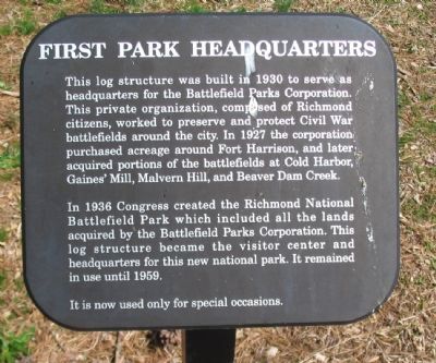 First Park Headquarters Marker image. Click for full size.
