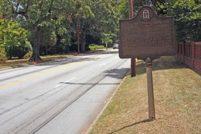 The Augusta Arsenal Marker, looking east along Walton Way image. Click for full size.