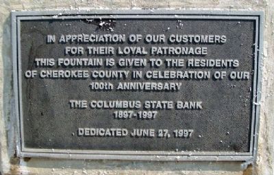 Columbus State Bank 100th Anniversary Marker image. Click for full size.