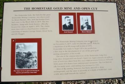 The Homestake Gold Mine and Open Cut Marker image. Click for full size.