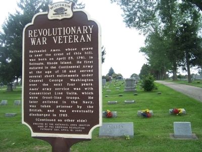 Revolutionary War Veteran Marker, side one image. Click for full size.