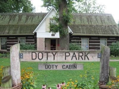 Doty Park and Cabin Sign image. Click for full size.