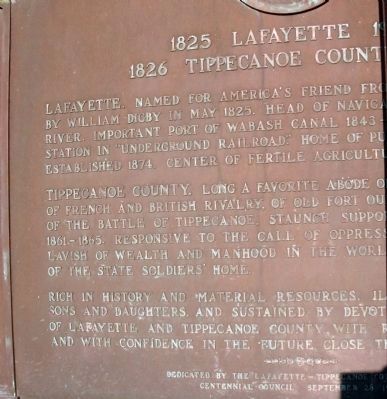 Left Side - - 1825 Lafayette 1925 Marker image. Click for full size.