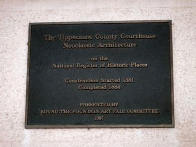 The Tippecanoe County Courthouse Marker image. Click for full size.