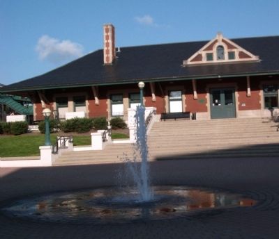 Fountain in Front - - Big Four Depot image. Click for full size.