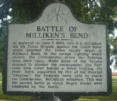 Battle of Millikens Bend Marker image. Click for full size.