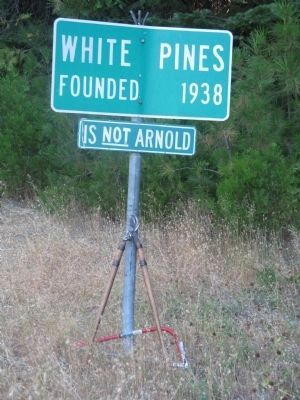 Sign at Entrance of the Town of White Pines image. Click for full size.