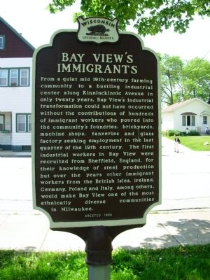 Bay Views Immigrants Marker image. Click for full size.