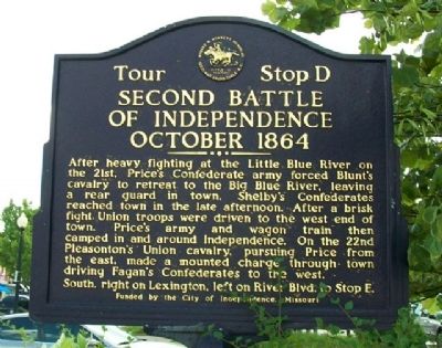 Second Battle of Independence, October 1864 Marker image. Click for full size.