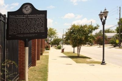 Haines Normal and Industrial Institute Marker, looking east along Laney Walker Boulevard image. Click for full size.
