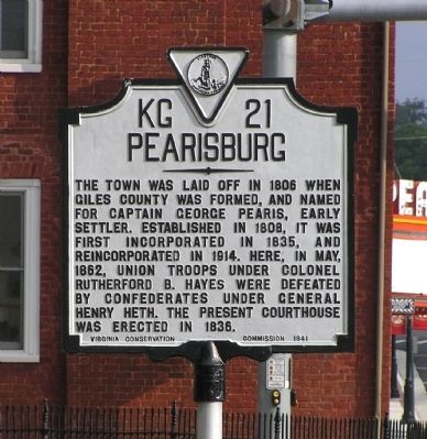 Pearisburg Marker image. Click for full size.
