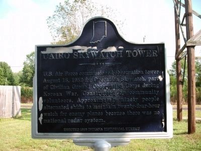 Obverse View - Cairo Skywatch Tower Marker. Click for full size. Obverse View - Cairo Skywatch Tower Marker image. Click for full size.